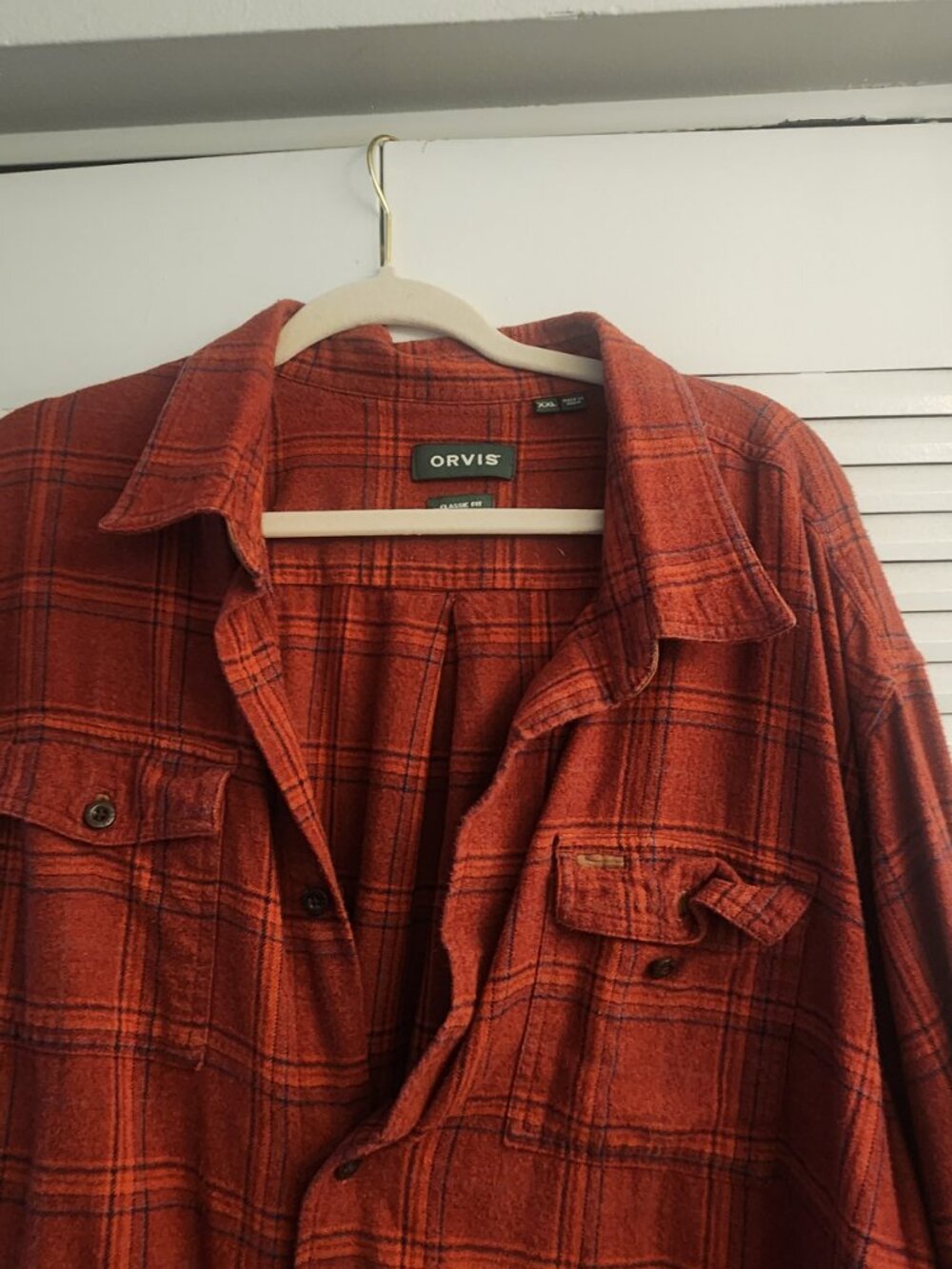 Like new Orvis Red Plaid Thick Flannel Shirt Men’s XXL - Picture 3 of 4